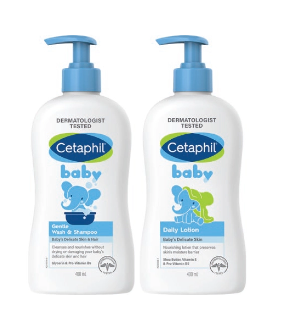 Cetaphil Baby Gentle Wash & Shampoo or Daily Lotion 400ml