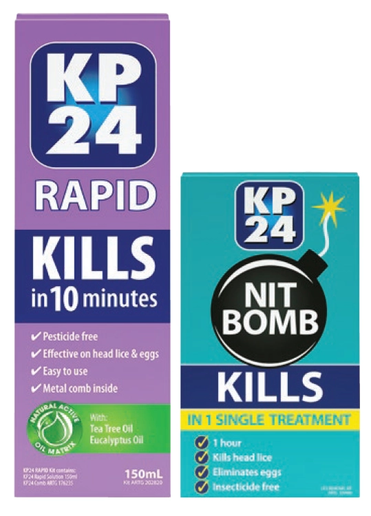 KP24 Rapid Head Lice Solution With Metal Comb 150ml or Nit Bomb 50ml