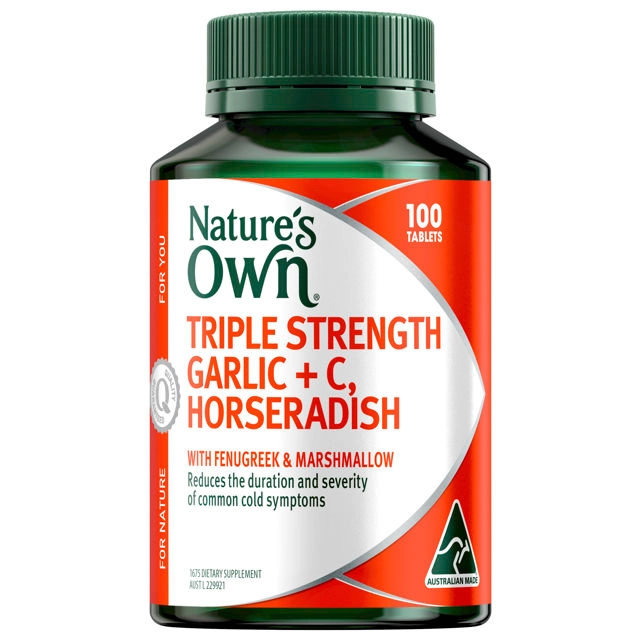 Nature’s Own Triple Strength Garlic + C Horseradish 100 tablets