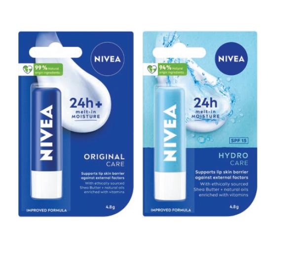 Nivea Lip Care Essential or Hydro Care 4.8g