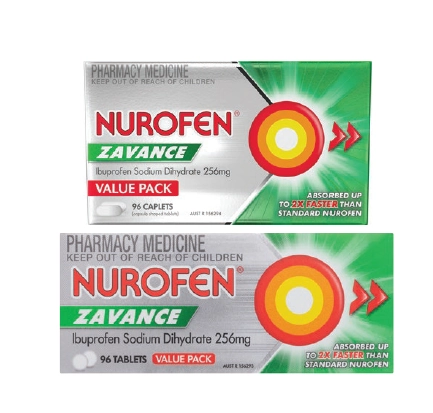 Nurofen Zavance 96 Caplets or 96 Tablets