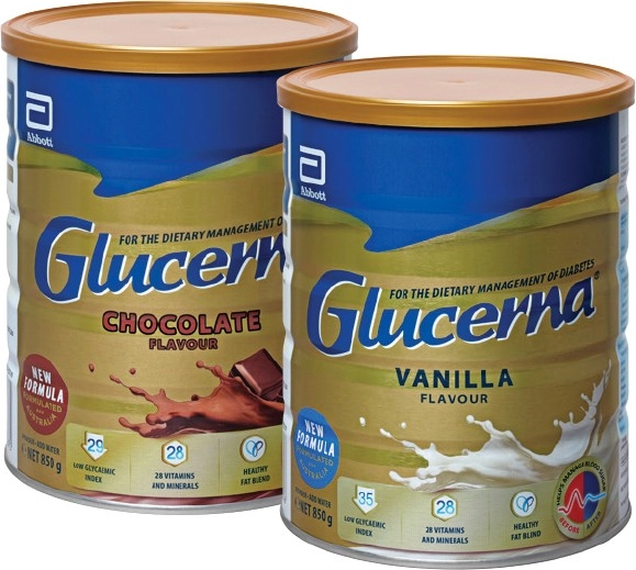 Glucerna Chocolate or Vanilla Flavour 850g