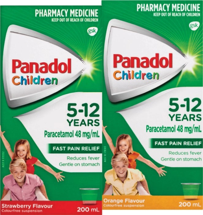 Panadol Children 5-12 Years Strawberry or Orange Flavour 200mL