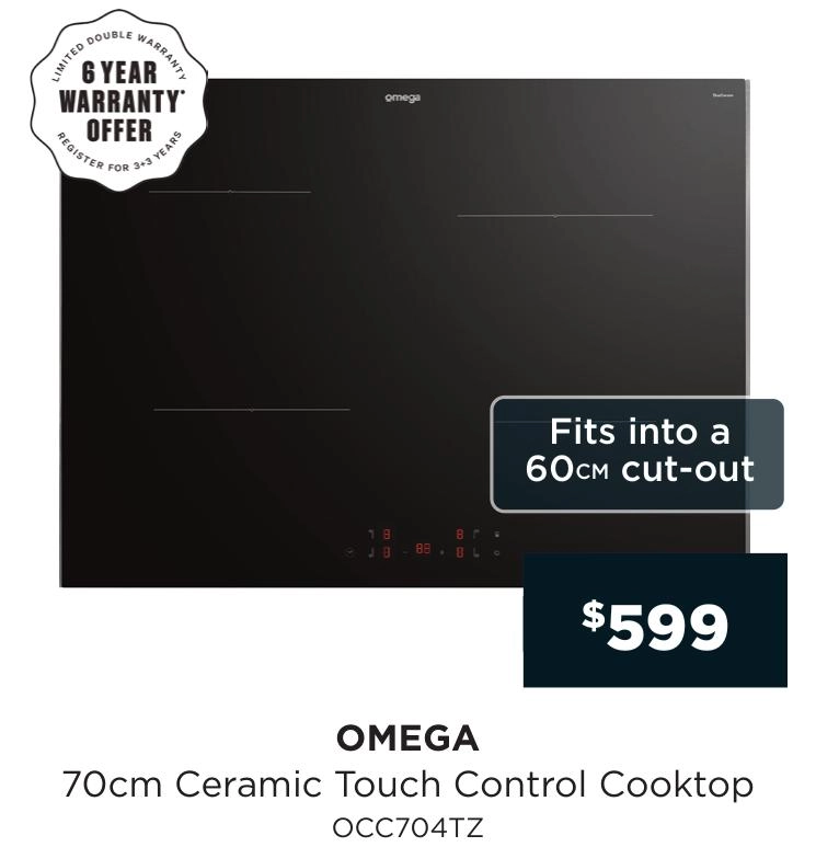 Omega 70cm Ceramic Touch Control Cooktop