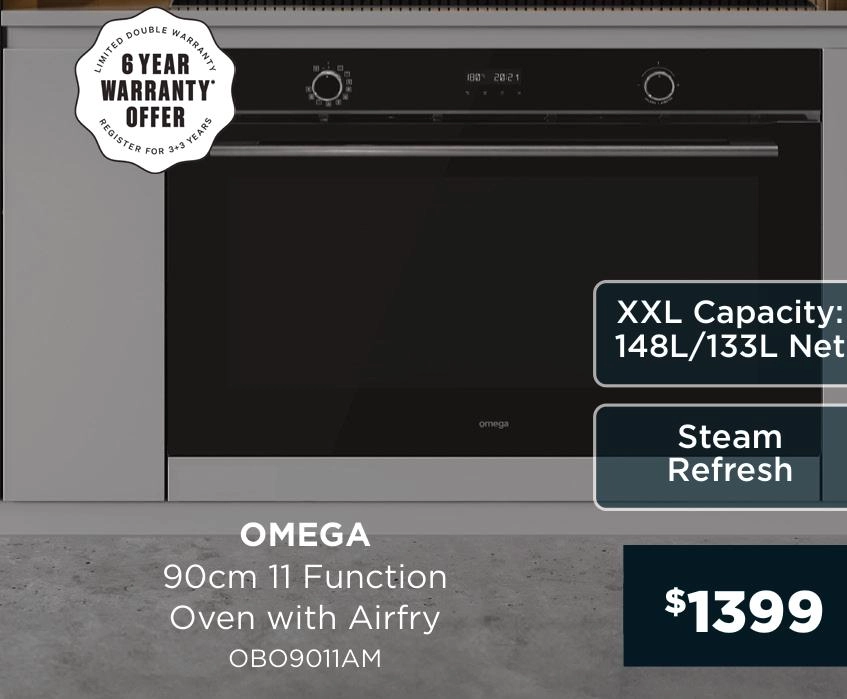 Omega 90cm 11 Function Oven with Airfry