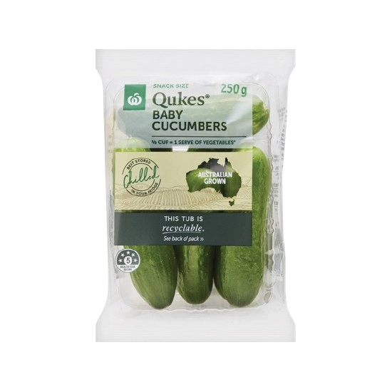 Australian Qukes® Baby Cucumbers 250g Pack