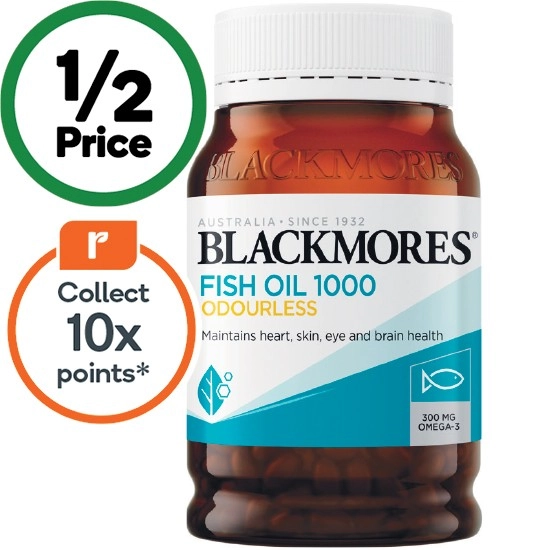 Blackmores Odourless Fish Oil 1000mg Capsules Pk 200~