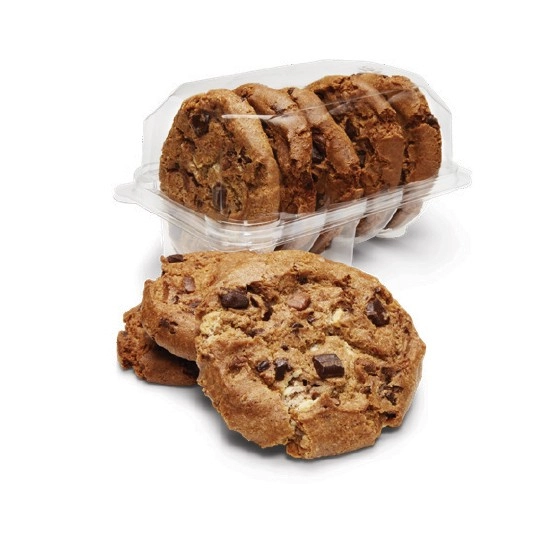 Choc Chunk, Salted Caramel & Pretzel or Raspberry & White Choc Cookies Pk 5#