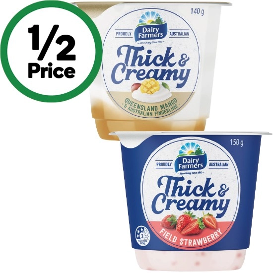 Dairy Farmers Thick & Creamy Yoghurt 140-150g – From the Fridge