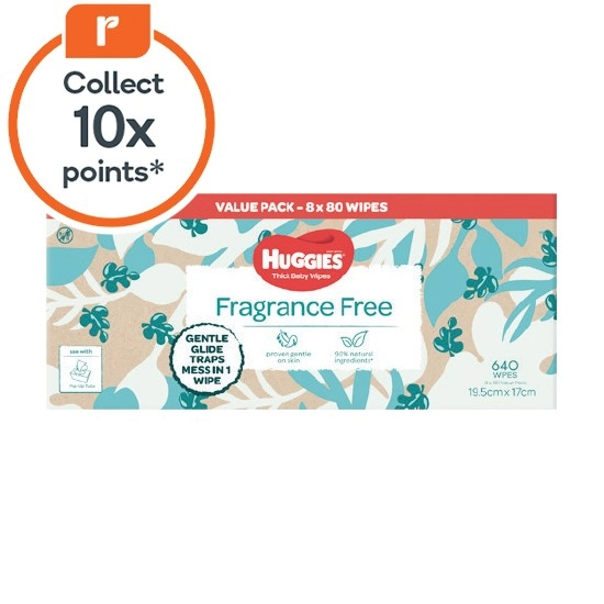 Huggies Baby Wipes Fragrance Free Pk 640