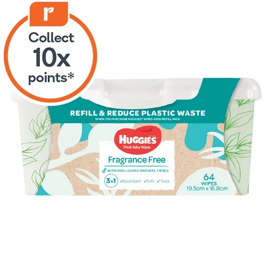 Huggies Refillable Baby Wipes Tub Pk 64