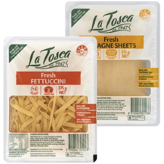 La Tosca Fresh Pasta Varieties 375g – From the Fridge