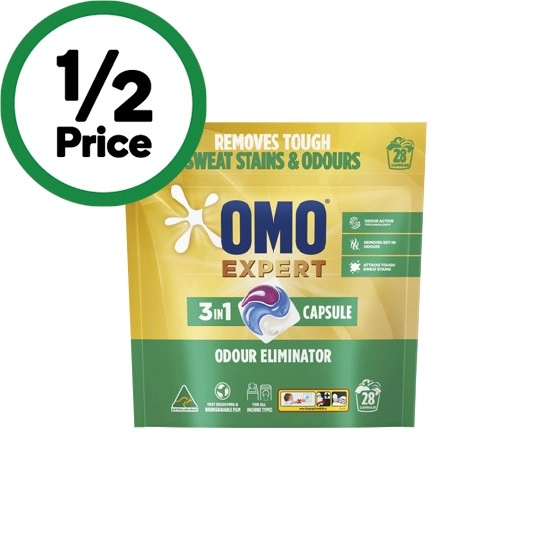 OMO Expert Odour Eliminator Laundry Capsules Pk 28