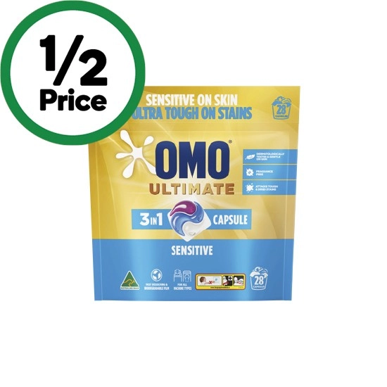 OMO Ultimate Sensitive Laundry Capsules Pk 28