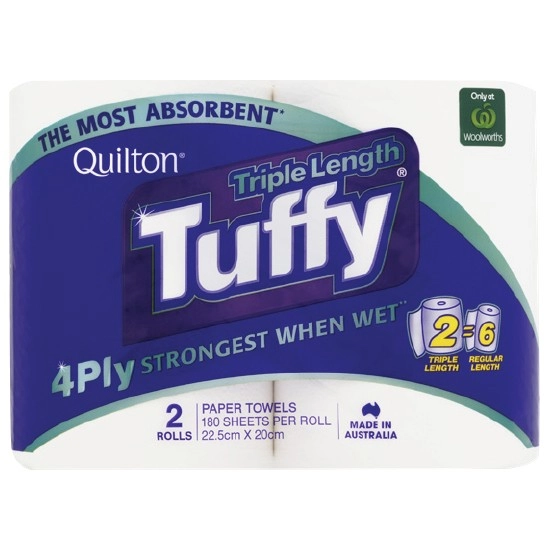 Quilton Tuffy Triple Length Paper Towel Pk 2