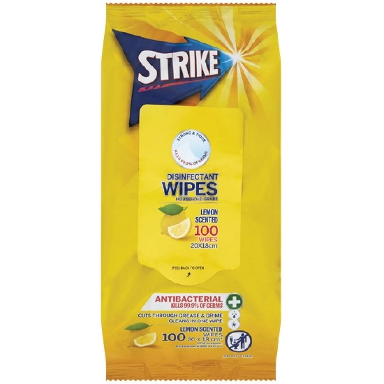 Strike Disinfectant Wipes Pk 100