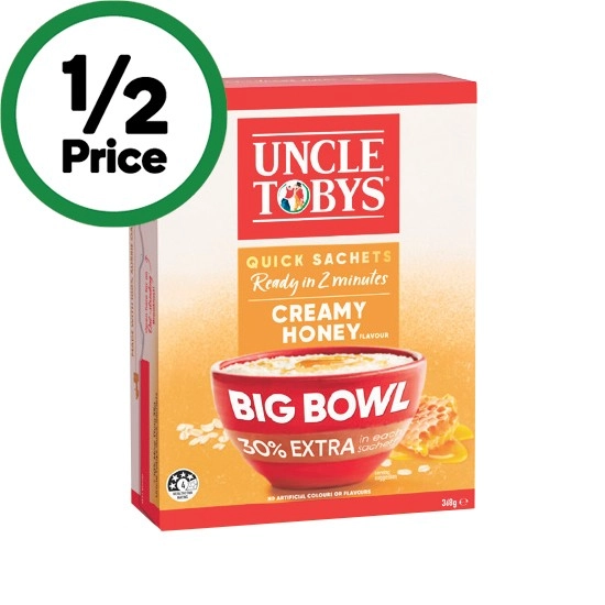 Uncle Tobys Big Bowl Oats Sachets 368g Pk 8