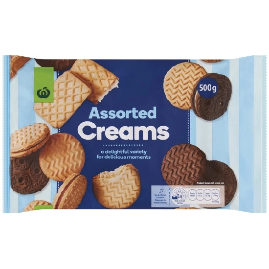 Woolworths Assorted Cream Biscuits 500g