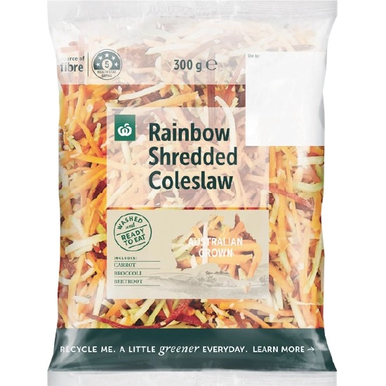 Woolworths Australian Rainbow Coleslaw 300g Pk