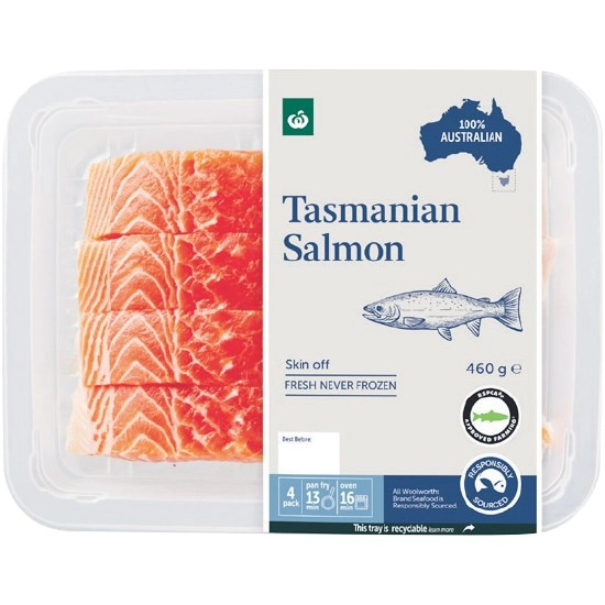 Woolworths Australian Salmon Portions Skin Off 460g