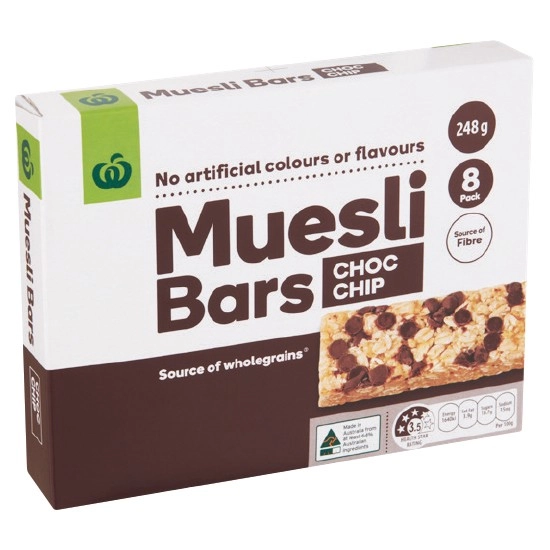 Woolworths Muesli Bars 248g Pk 8