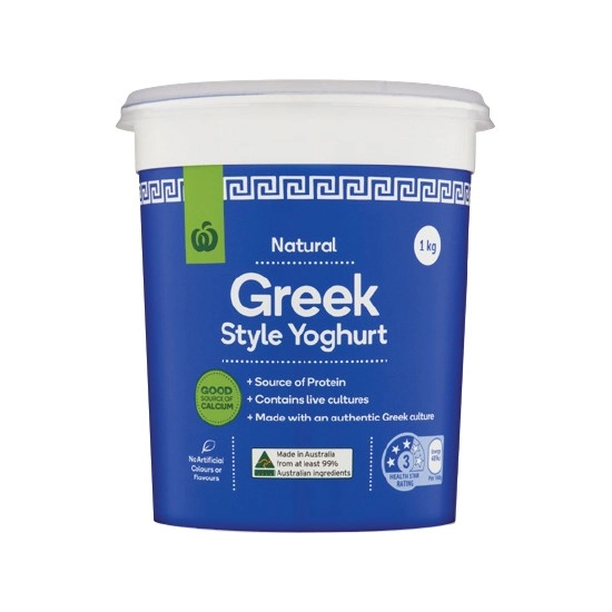 Woolworths Natural Greek Style Yoghurt 1 kg – From the Fridge