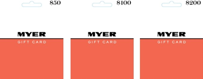 15% BONUS Value When You Purchase Myer Gift Cards