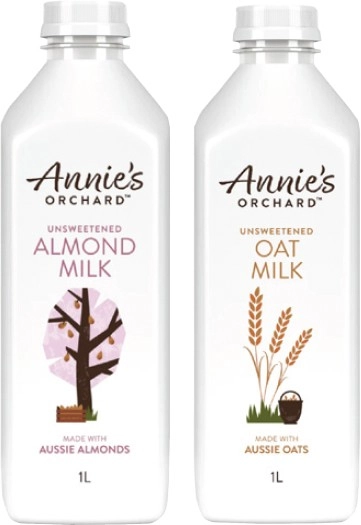 Annie's Orchard Unsweetened Almond or Oat Milk 1 Litre