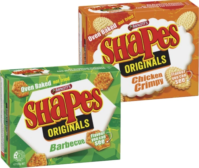 Arnott's Shapes Crackers 130g-190g