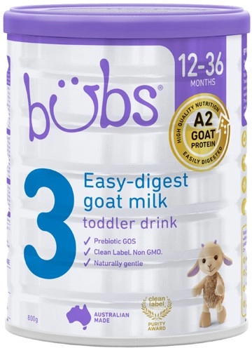 Bubs Goat Milk Toddler Stage 3 Milk Drink 800g