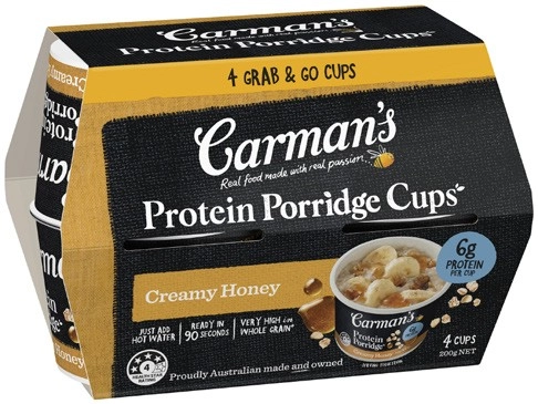 Carman's Protein Porridge Cups 4 Pack 200g