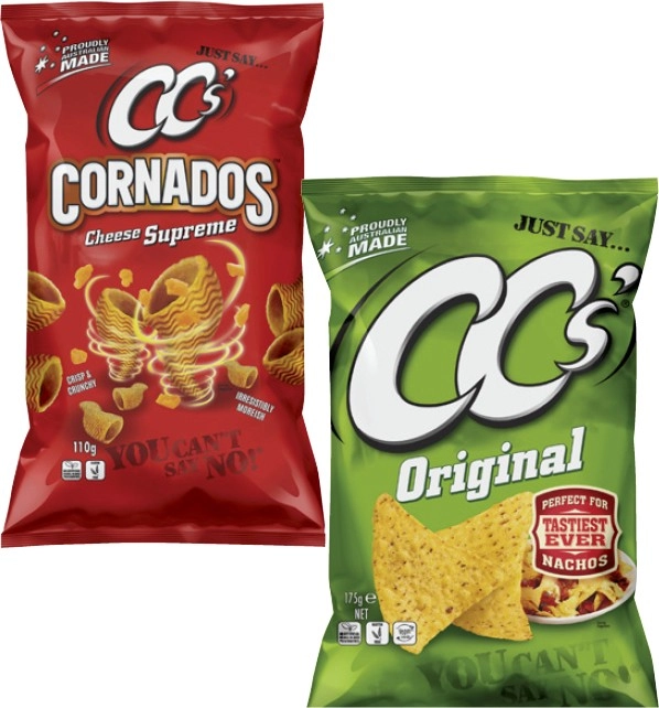 CC’s Corn Chips 175g or Cornados 110g