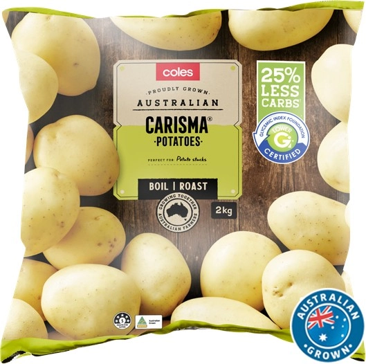 Coles Australian Carisma Washed Potatoes 2kg Bag