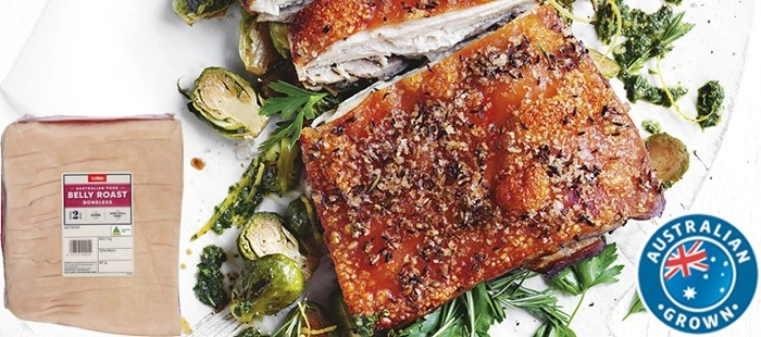 Coles Australian Pork Belly Roast Boneless