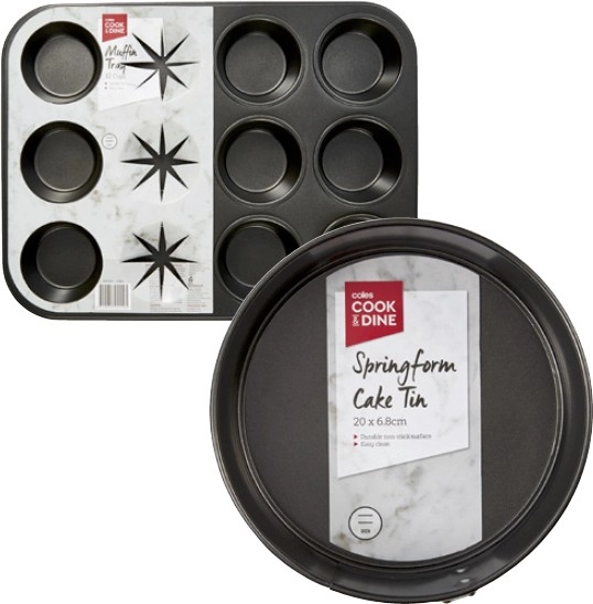 Coles Cook & Dine 12 Cup Muffin Tray or Springform Cake Tin 20cm