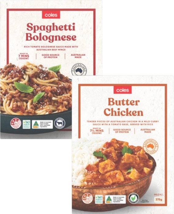 Coles Frozen Meals 375g