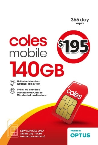 Coles Mobile $195 SIM