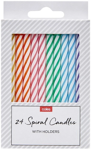 Coles Spiral Candles 24 Pack