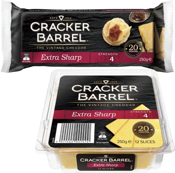 Cracker Barrel Cheese Block or Slices 250g