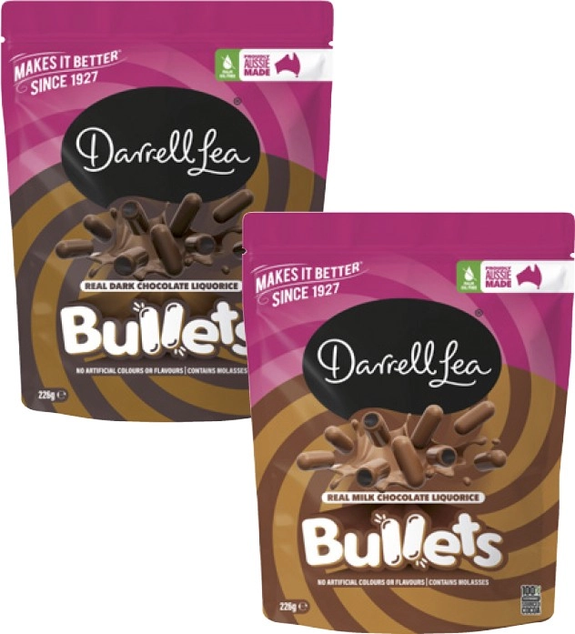 Darrell Lea Bullets, Twists, BBs & Liquorice 150g-280g