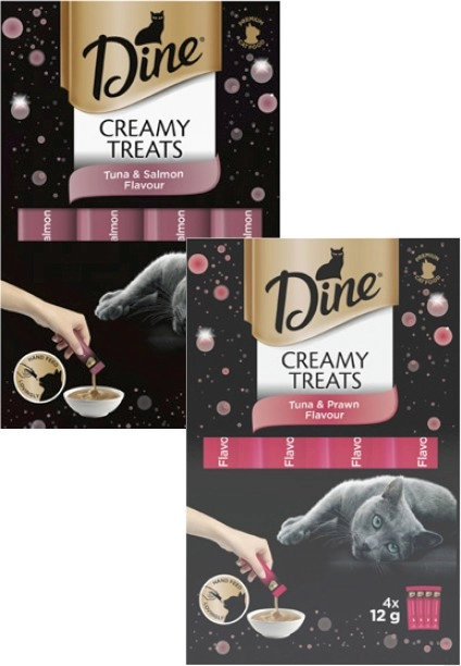 Dine Creamy Treats Cat Food 4x12g