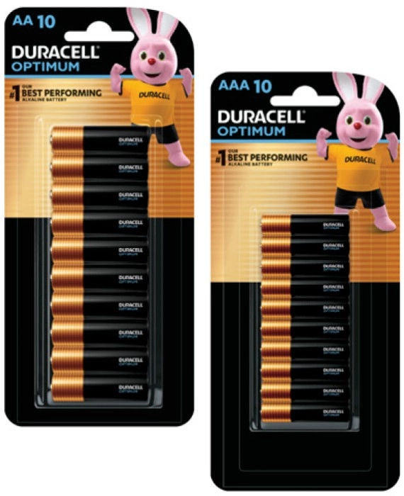 Duracell Optimum Batteries AA or AAA 10 Pack