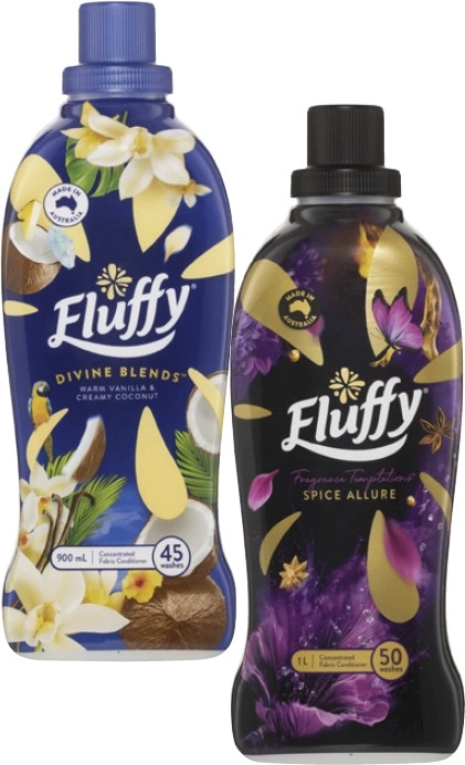 Fluffy Concentrated Fabric Conditioner 900mL-1 Litre