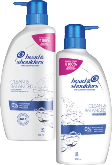 Head & Shoulders Shampoo or Conditioner 850mL