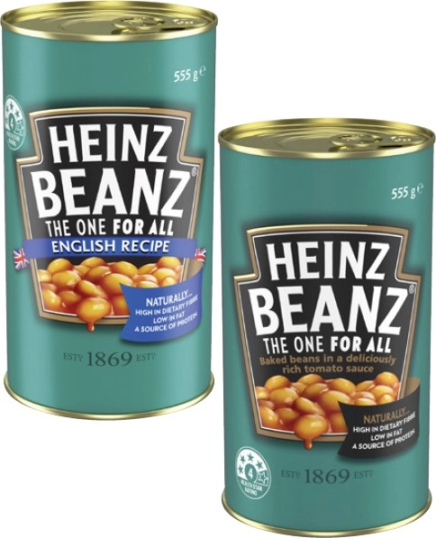 Heinz Baked Beanz or Spaghetti 535g-555g