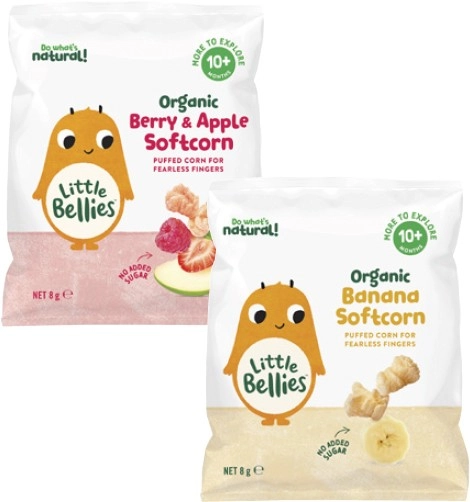 Little Bellies Banana or Berry & Apple Softcorn 8g