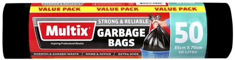 Multix Strong & Reliable Garbage Bags 50 Pack