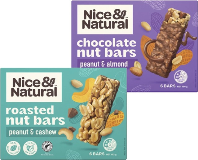 Nice & Natural Nut Bars or Smoothie Bars 100g-192g