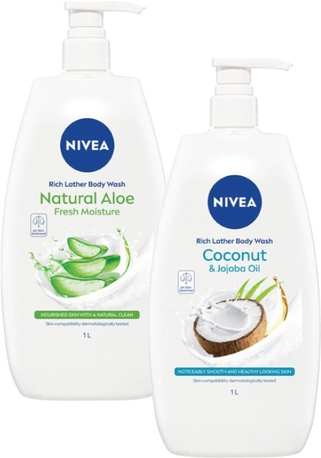 Nivea Shower Cream or Gel 1 Litre