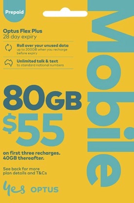 Optus $55 Prepaid SIM Starter Kit